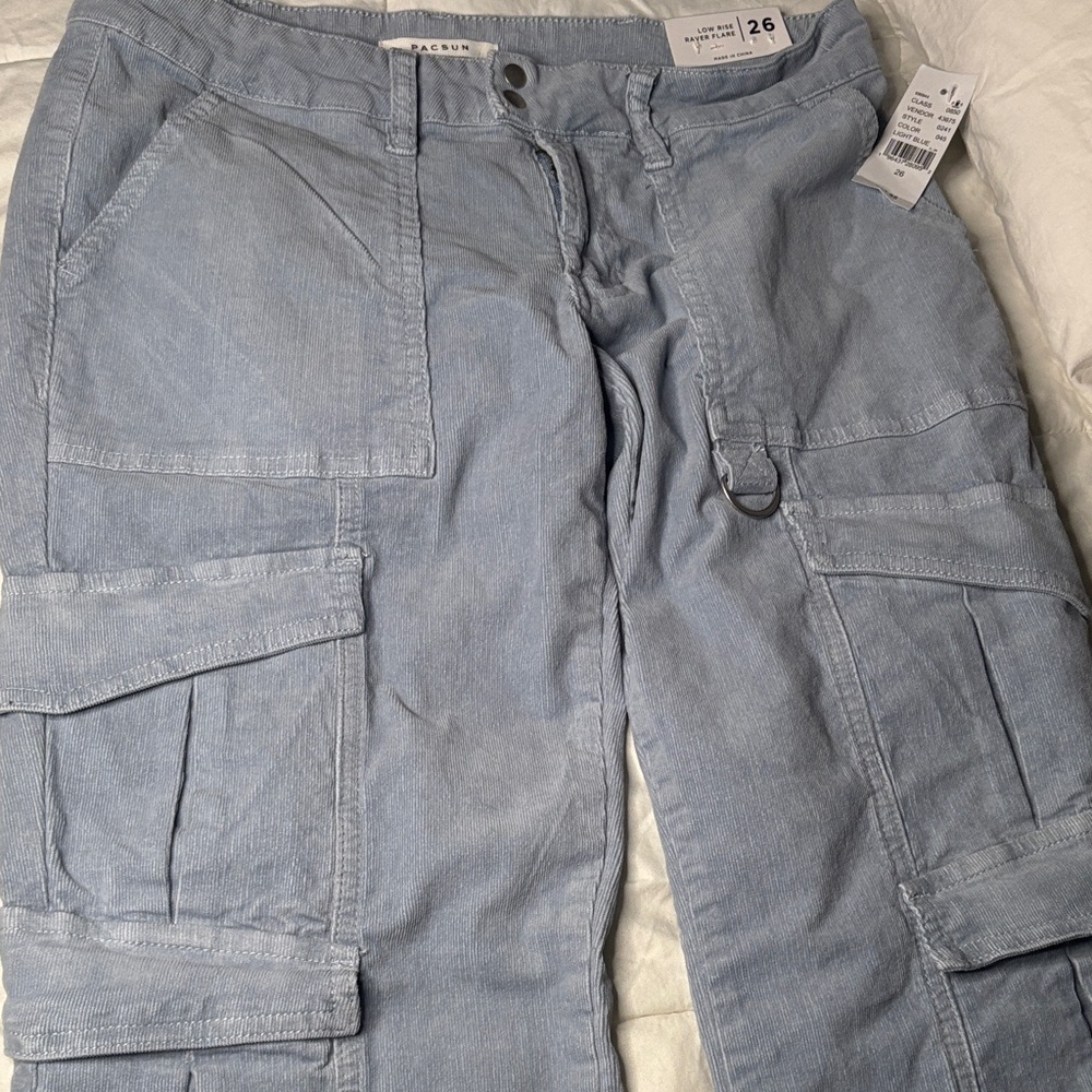 PacSun Sky Blue Men's Cargo Pants - Picture 3 of 10